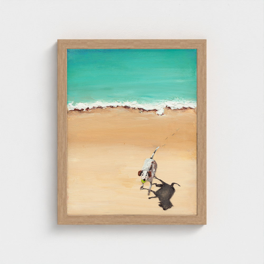 Fetch of the Day — framed in natural oak