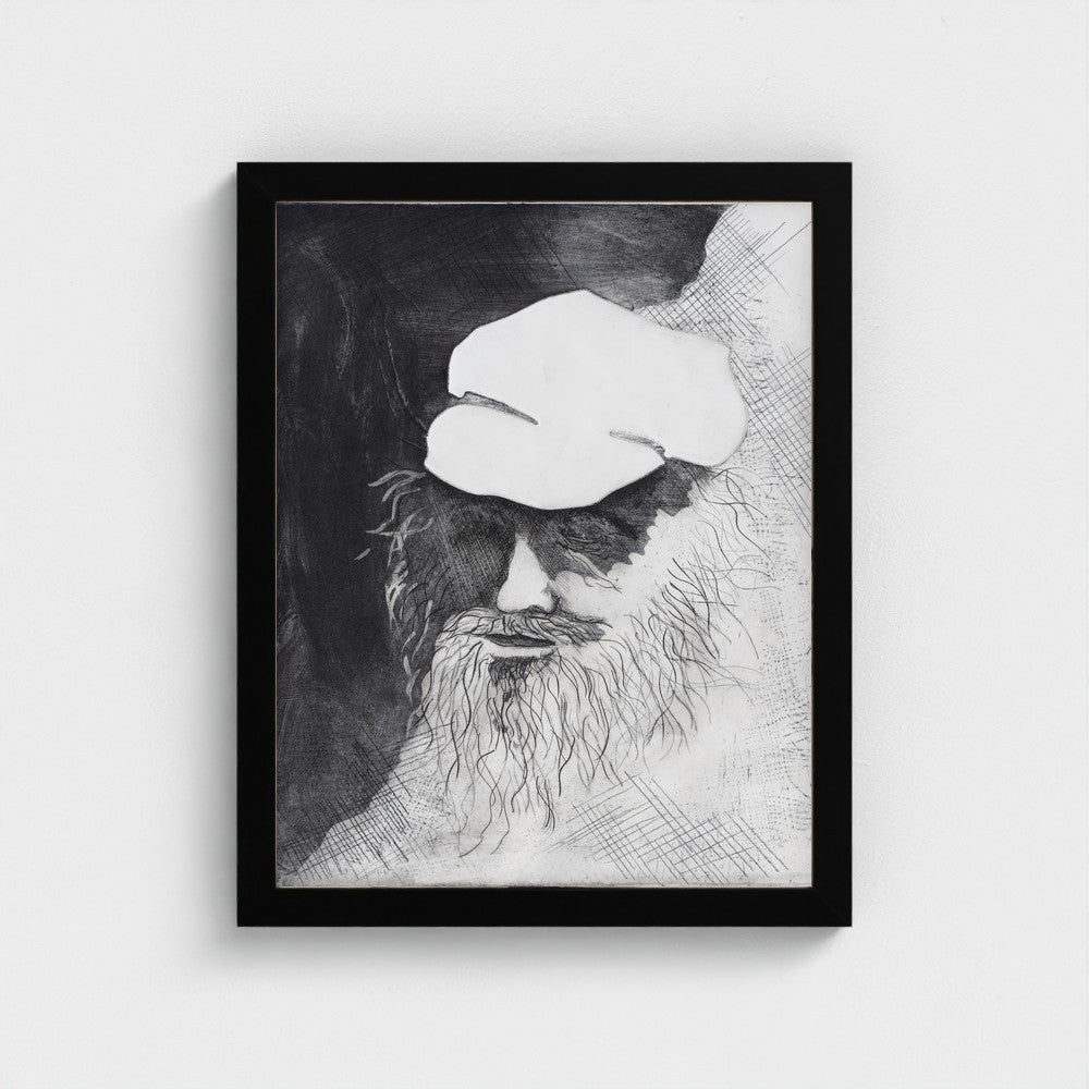 Man in Shadows — framed in matte black