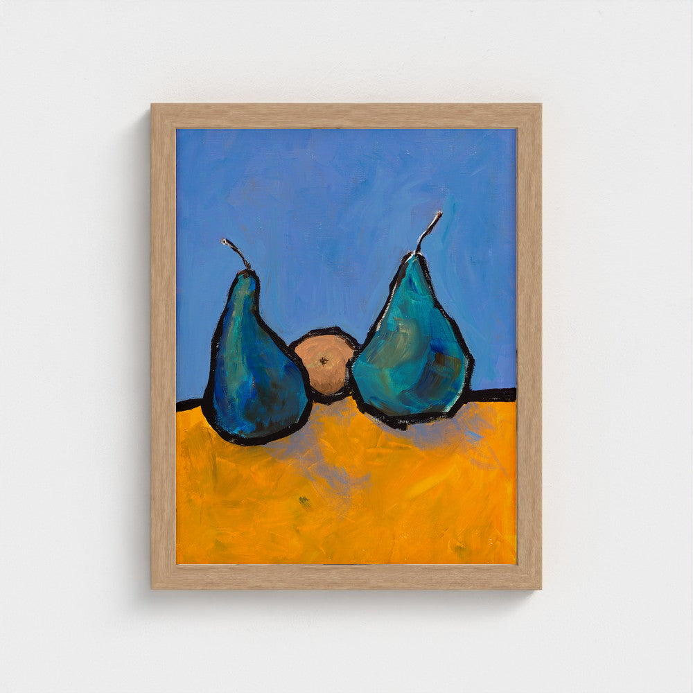 Pearfect Family — framed in natural oak