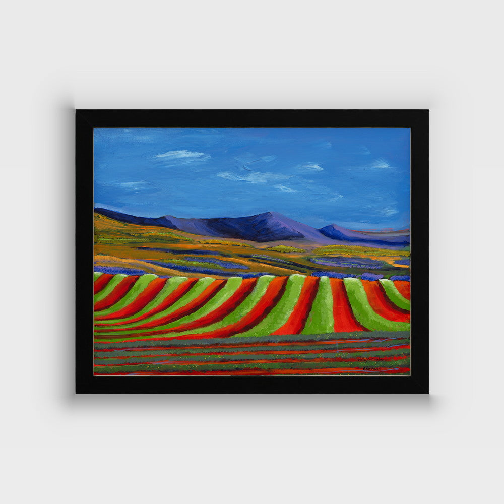Red Rows — framed in matte black