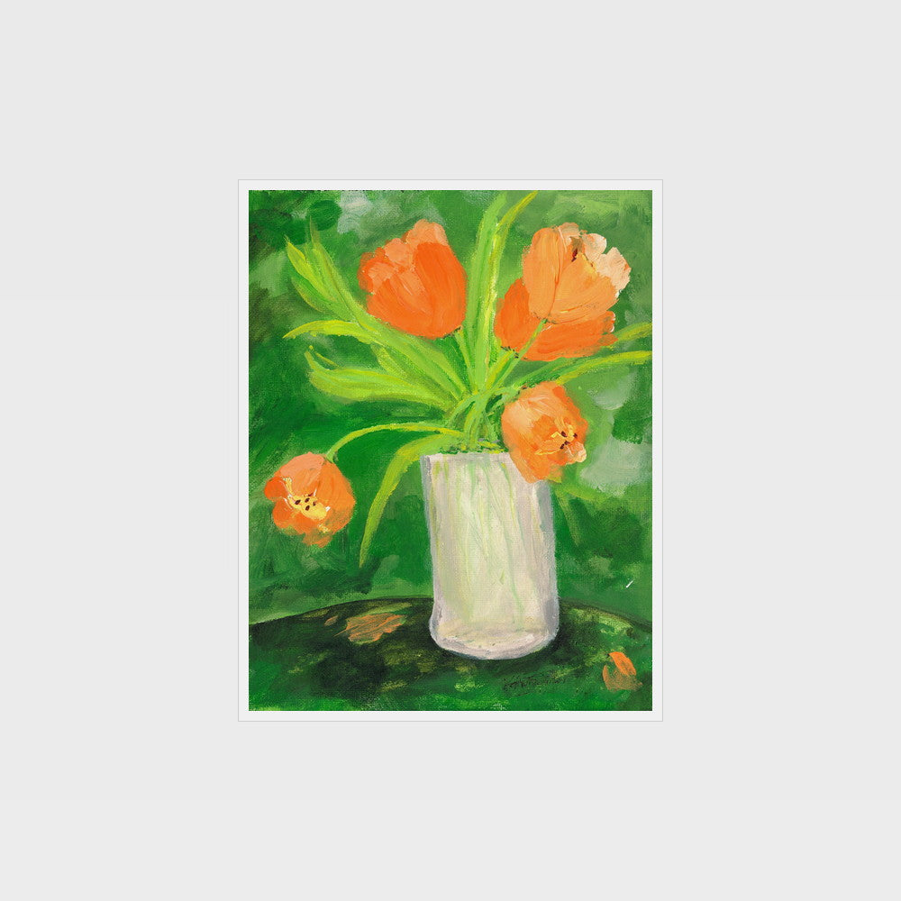 Tangerine Tulips — as an unframed giclée print