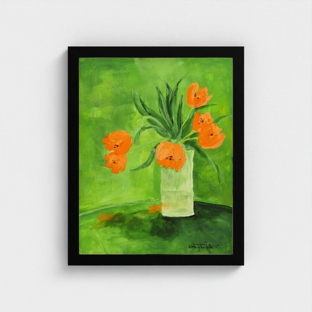 Yesterday's Tulips — framed in matte black